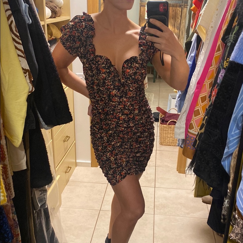 Floral Black Dress